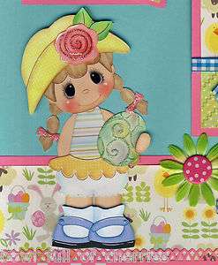   scrapbooking 2 premade 12x12 pages BY CHERRY paper piecing CUTE  