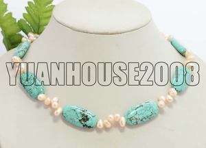 Fashion 18 Turquoise Pink FW Pearl Necklace  