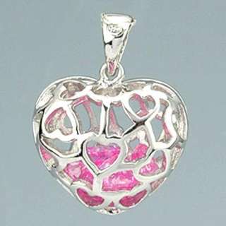 925 Silver 12 Month Birthstone Heart Pendant/Necklace  