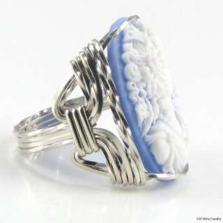 Grecian Goddess Butterfly Cameo Ring Sterling Silver  