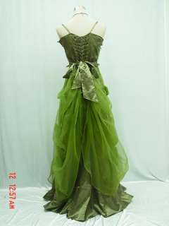 Cherlone Satin Dark Green Sparkle Lace Ball Gown Wedding/Evening Dress 