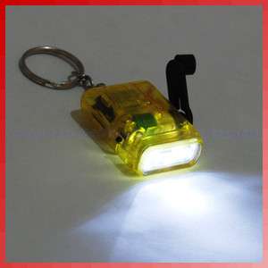 Mini Hand Crank Power Flashlight Torch 2 LED Light Lamp  