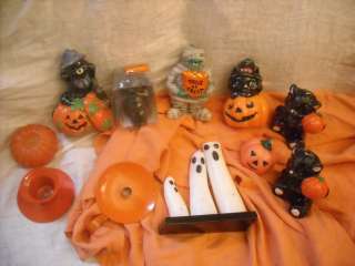 SALE LOT vintage halloween decoration candles party skull ghost mummy 