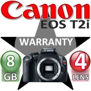 Canon EOS Rebel T2i 550D Camera & 4 Lens, Warranty More  