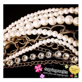 1pcs Fashion Exaggerated pin multi layer pearl necklace N243 FreeShip 