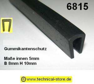 3m (€ 5,10/m) Kantenschutz Gummidichtung Gummiprofil 6815  