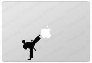 Karate Apple Kick MacBook Pro Air Humor sticker decal  