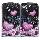   Heart Flip Leather Cover Case Skin for Apple iPod Touch 4 4G 4TH