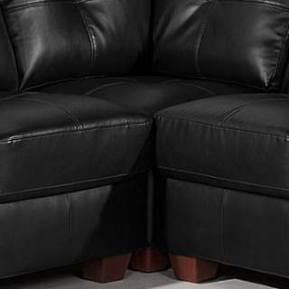   Pocket Sprung Leather Corner Sofa Suite  Black or Dark Brown  