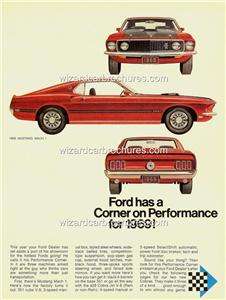 1969 FORD MUSTANG MACH 1 A3 POSTER AD SALES BROCHURE MINT  
