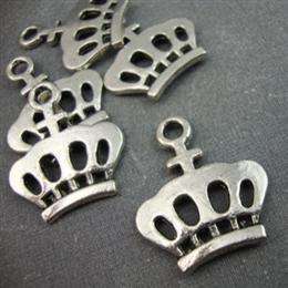 Silver Tone Metal Crown Charms Scrapbooking  