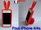   Etui Coque Housse Silicone Queue Support APPLE iPhone 4 4S 4G Rouge
