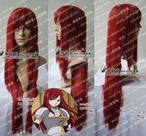 New FAIRY TAIL ERZA Dark Red cosplay long wig 80CM +Wig cap  