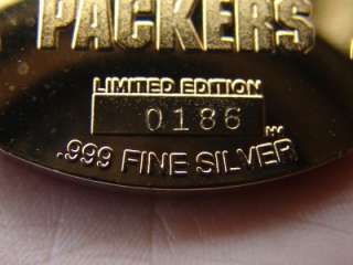   999 Fine Silver Brett Favre Highland Mint Collectible Round w/Box/COA