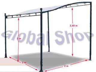 GAZEBO DA GIARDINO 2x3 in ferro tettoia copertura viale  