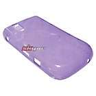TPU Rubber Skin Case for Blackberry Tour 9630, Clear Purple Concentric 