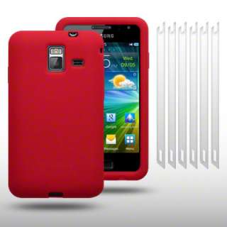   CASE / BACK COVER FOR SAMSUNG WAVE M S7250 + 6 LCD GUARDS   RED  
