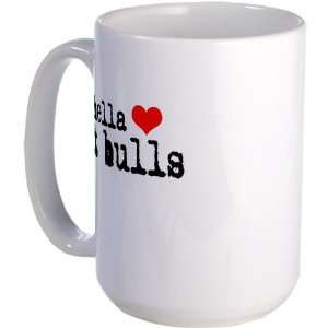  I Hella Heart Pit Bulls Animals Large Mug by  
