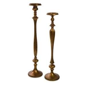  IMAX Two ly Designed Gold Floor Candleholders
