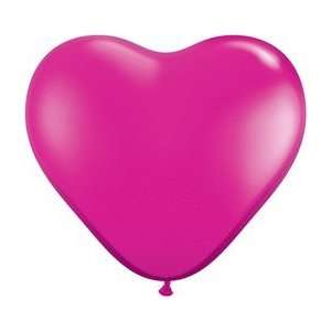  Mayflower Balloons 10849 6 Inch Jewel Magenta Heart Latex 
