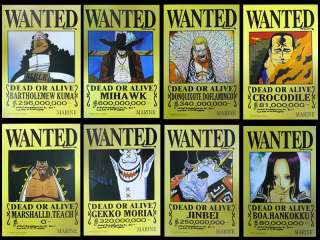 One Piece Boa Hancock Crocodile Wanted Poster 8pcs Set  