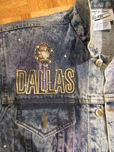 Tony Alamo Rhinestone Studded Dallas Texas Denim Jean Jacket Sz 12 14 