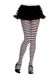 Girls Black and White Striped Tights  Cheap Stockings, Tights & Socks 