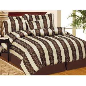  7Pcs Queen Aurora Jacquard Bed in a Bag Comforter Set 