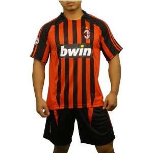  Brand New Mens Soccer Set Orange/Black Jersey & Shorts 