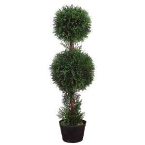 Cedar Double Ball Shaped Artificial Topiary Tree w/Pot (case of 2 