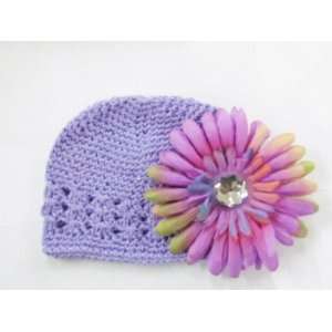   Hat Fits 0   9 Months With a 4 Rainbow Gerbera Daisy Flower Hair Clip
