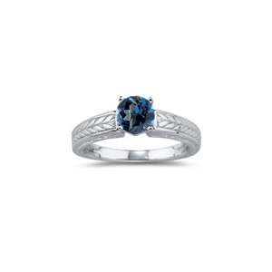   89 Cts London Blue Topaz Solitaire Ring in 14K White Gold 9.0 Jewelry