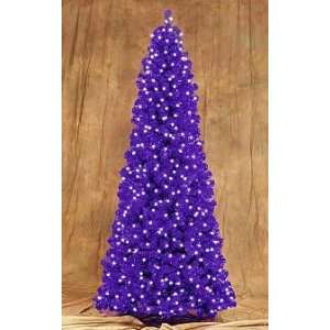   Retro Purple Tinsel Artificial Christmas Tree   Pre Lit Clear Lights
