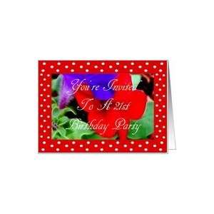   To A 21st Birthday floral Red And White Polka Dots Card Toys & Games