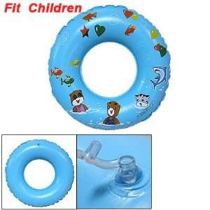   Cat Fish Print Inflatable Blue Swimming Ring for Child Toys & Games