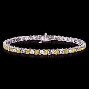  14 carat yellow canary diamonds tennis bracelet gold 