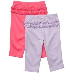  Carters Baby Girls 2 Pack Ruffle Pants, Coral/Lilac, Sz 3 