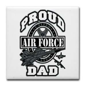    Tile Coaster (Set 4) Proud Air Force Dad Jets 