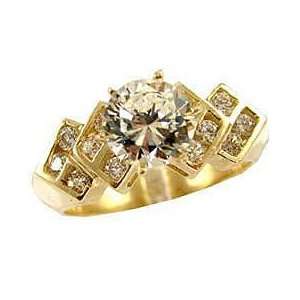  14k Yellow Gold, Engagement Lady Ring Round Brilliant 