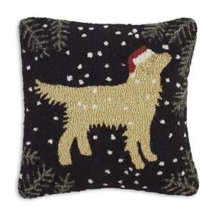 Chandler 4Corners Winter Golden Retriever Dog 18 Pillow   Hooked in 