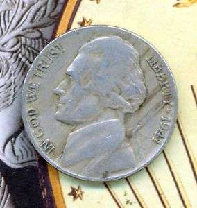 1941 5 CENT U.S. JEFFERSON NICKEL UNITED STATES COIN  