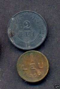 ROMANIA COIN 1 LEI 1950,2 LEI 1941 XF  