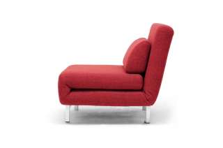MODERN RED TWILL FABRIC CONVERTIBLE CHAIR SOFA CHAISE LOUNGE TWIN DAY 