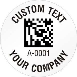  Custom 2D Barcode Label Template, 1 Circle AlumiGuard 