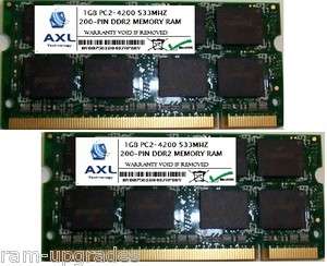 2GB KIT PC2 4200 DDR2 SODIMM 533MHZ 200 PIN 2x 1GB MEMORY RAM  