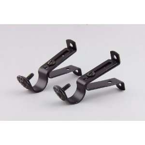   Decor   Pair of Wall Bracket for 3/4 inch Rod   Black