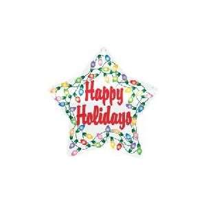  18 Happy Holidays White Bulbs   Mylar Balloon Foil 