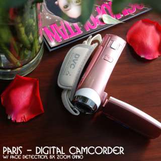 Paris Digital Camcorder w/ Face Detection, 8x Zoom Pink  