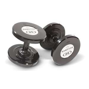  Hampton 80 lb Black Handled Gel Grip Urethane Coated Dumbbell 