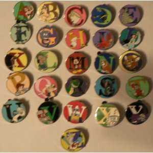  Disney Trading Pin 2010 Alphabet Characters Letters SET 